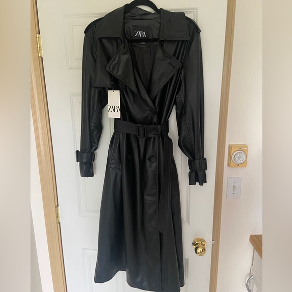 ZARA faux leather longline trench - Picture 6 of 6